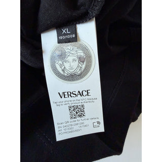 Versace Men’s Logo Compact Cotton Jersey T-Shirt Black XL 1013302 NWT $800