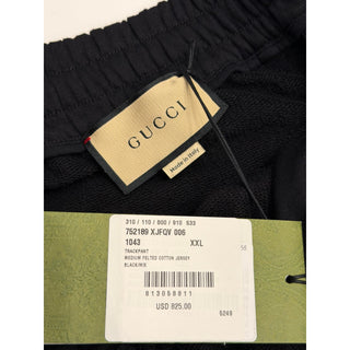 Gucci Men’s Cargo Cotton Jersey Sweatpants Black Size 2XL Italy NWT $1650