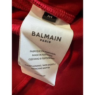 NWT $795 Balmain Men Sunset Drawstring Bermuda Shorts Red Size M Italy