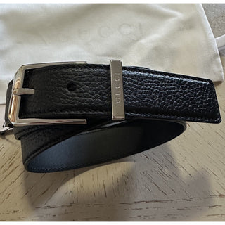 New Gucci Men’s Gucci Print Leather Belt Black 110/44 793760
