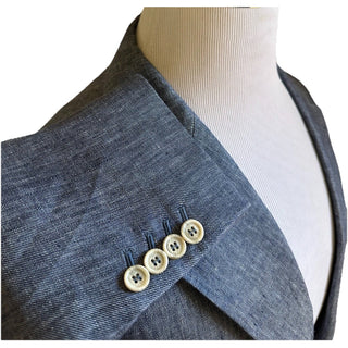 NWT $4995 BRUNELLO CUCINELLI Linen Classic-Fit Suit DENIM BLUE 42R US/52R Eu