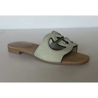 Gucci Interlocking G Green Leather Sandals 6 US (36 Euro) Italy 694451 NIB
