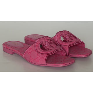 Gucci Interlocking G Pink Sandals 8 US (38 Euro) Italy 790447 NIB