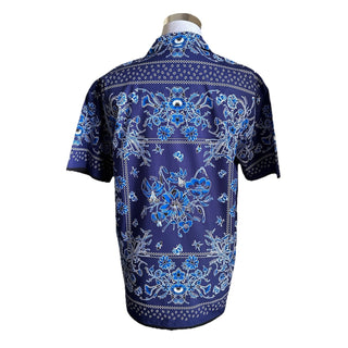 New $1300 Gucci Men’s Flower Bandana Print Shirt Blue Size 48 Eu/M