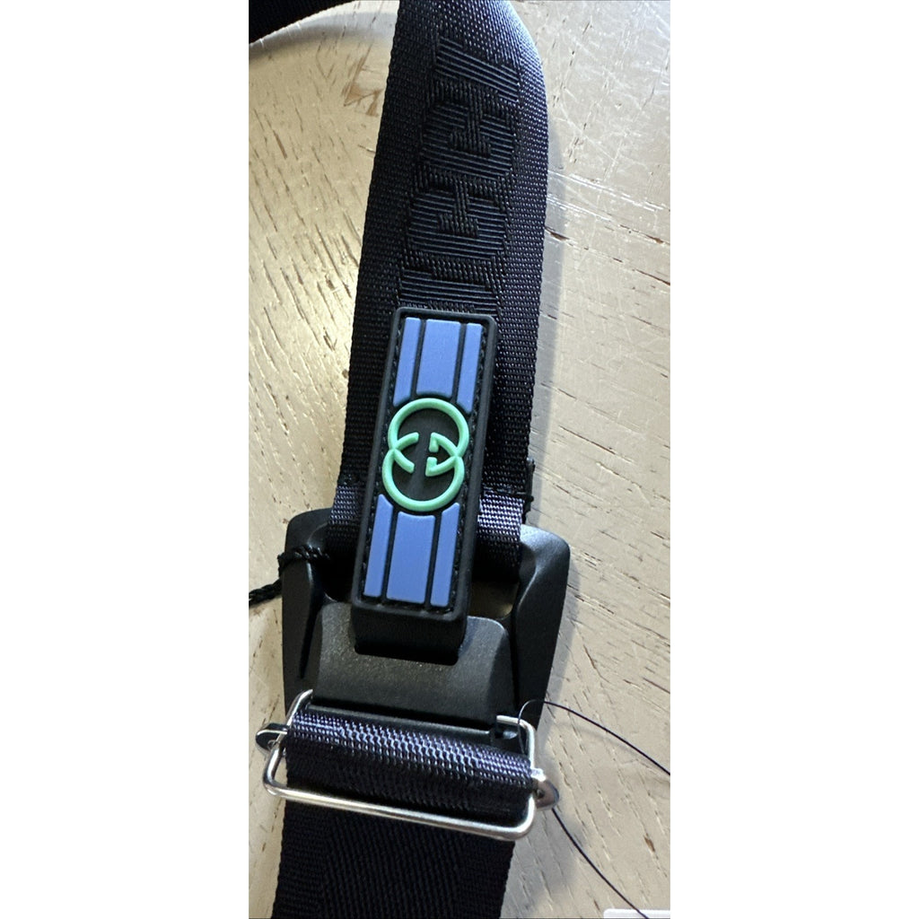 New Gucci Men’s Gucci Print Canvas/Leather Belt Black 110/44 778889