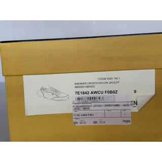 Fendi Fit FF Jacquard Suede Sneakers Blue Men 10 US (9 Fendi) IT 7E1842 NIB $950