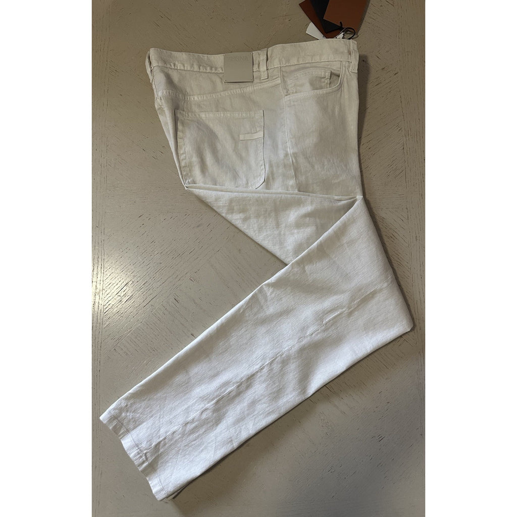 ZEGNA Denim Slim Fit Pants Jeans Ivory Size 38/54 New