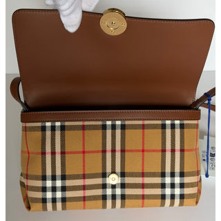 Burberry Millie Check Shoulder Crossbody Bag Antique Brown 8121488 IT NWT $1850