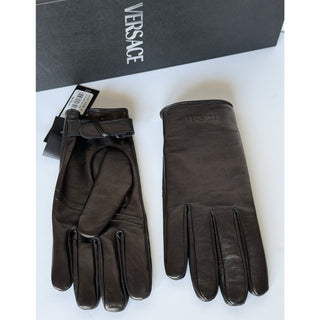 Versace Men’s Lamb Leather Gloves Black Size 9 Made in Italy 1017107 NWT