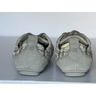 Fendi Fit FF Jacquard Suede Sneakers Grey Men 10 US (9 Fendi) IT 7E1842 NIB $950
