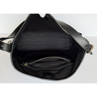 Gucci GG Emblem Leather Medium Black Tote Shoulder Bag 847452 Italy NWOT