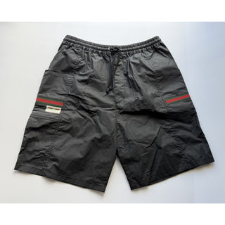 Gucci Men’s Bermuda Shorts Black Web Stripe Logo Patch 34 US (IT 50) 604172 NWT