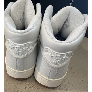 NIB Saint Laurent Mid-top Leather sneakers White 9.5 US/42.5 Eu 711250