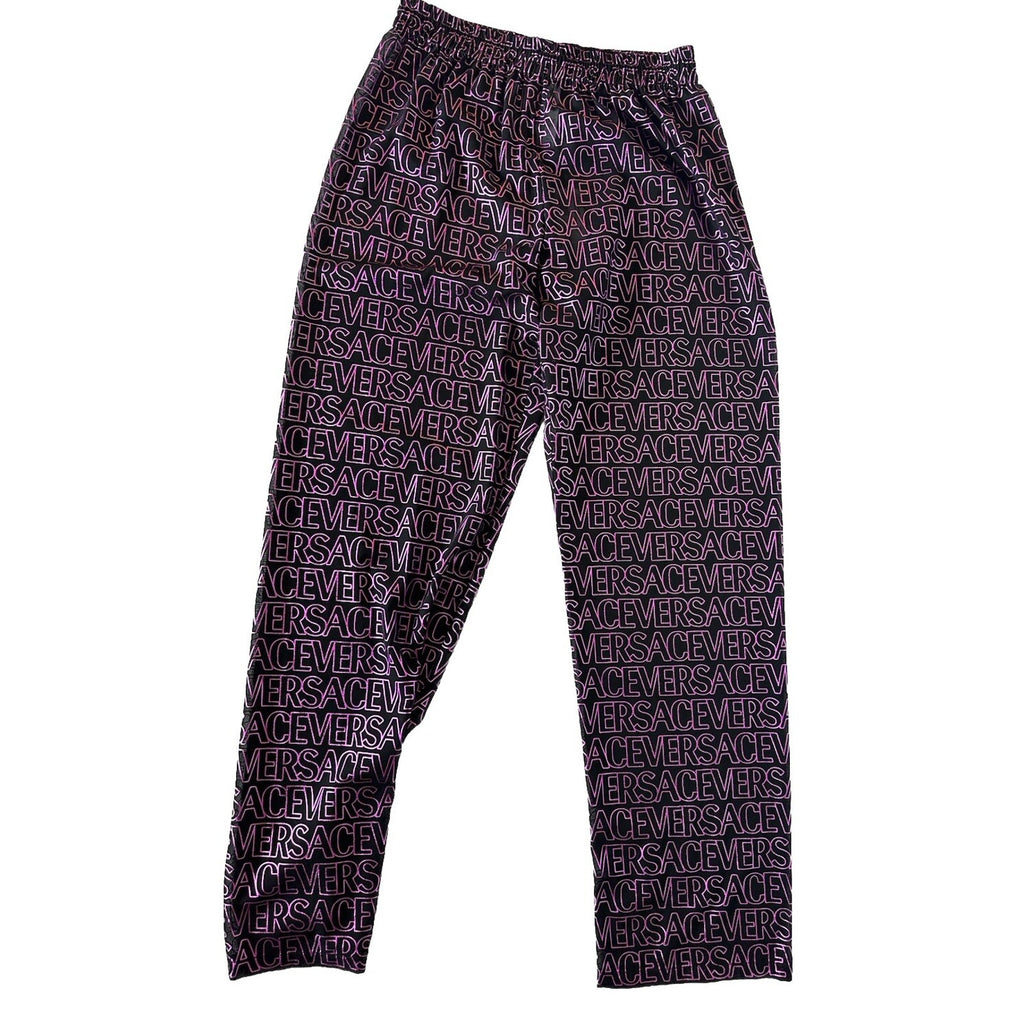 Versace Print Women’s Swim Robe Pants Black/Pink 2 US (38) IT 101013 NWT $1095