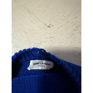 NWT $890 Saint Laurent Men’s Crewneck Sweater Blue Size XL Italy