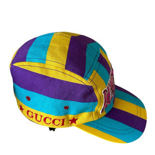 Gucci Men Baseball Cap Gucci Logo hat Yellow/Blue/Purple Size M New 751544