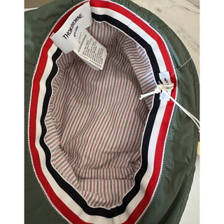 Thom Browne Four-Bar Quilted Bucket Hat Green Size L New $690