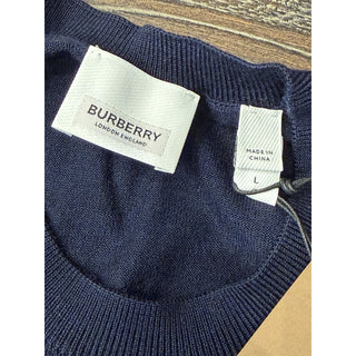 Burberry Lea 100% Wool Navy Sweater Large 8091167 NWT $830