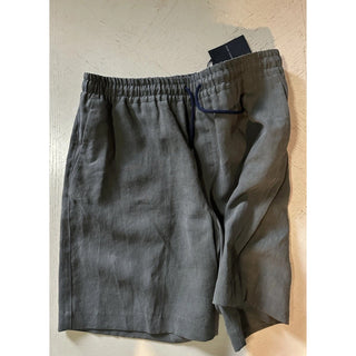 Giorgio Armani Men Linen Drawstring Short Pants dark olive gray 40 US/56 Eu New