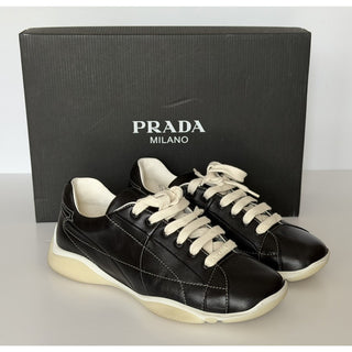 Prada Men's Black Nappa Leather Soft Sneakers 9 US (8 Prada) 2EE429