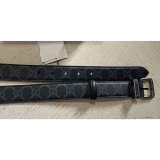 New Gucci Men’s GG Print Leather Belt Black 90/36