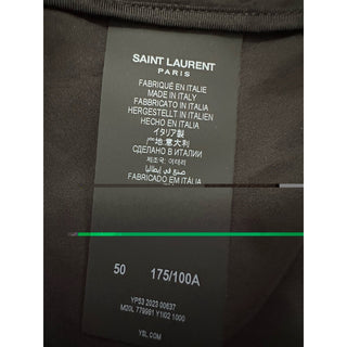 New $4900 Saint Laurent Men long coat in silk taffeta Trench Coat Black 50 Eu/40