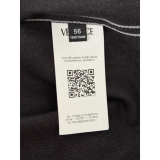 Versace Embroidered Long Sleeve Shirt Charcoal 46 US (56 Eu) 1021351 NWT $1700