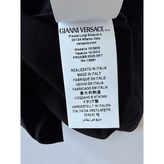 Versace Black Embroidered Piquet Cotton Polo Shirt 2XL 1013906 Made in Italy NWT