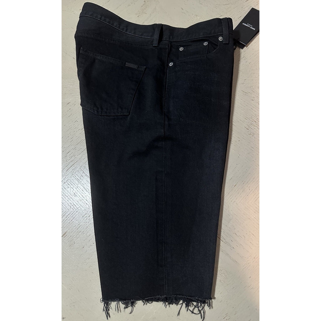 NWT $790 Saint Laurent Men High Rise Jeans Short Pants Black 34 (Measured 36 )