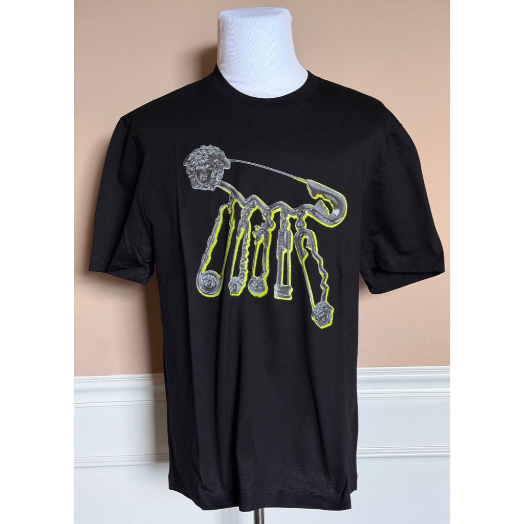 Versace Men’s Logo Compact Cotton Jersey T-Shirt Black 2XL 1013302 NWT $750