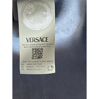 Versace La Medusa Leather Tote Bag Blue with Gold Medusa 1020004 1A14675 NWT