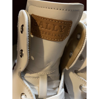 New $650 Bally Men Oldani Leather High-Top Sneakers White 8.5 US Italy