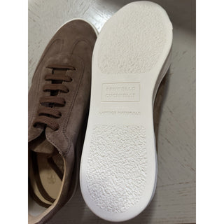 NIB $1100 Brunello Cucinelli Men’s Suede Sneakers Shoes Brown 13 US/46 Eu