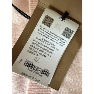 Burberry Violeta 100% Cashmere V-Neck Sweater Pale Pink Medium 8099157 NWT $1150