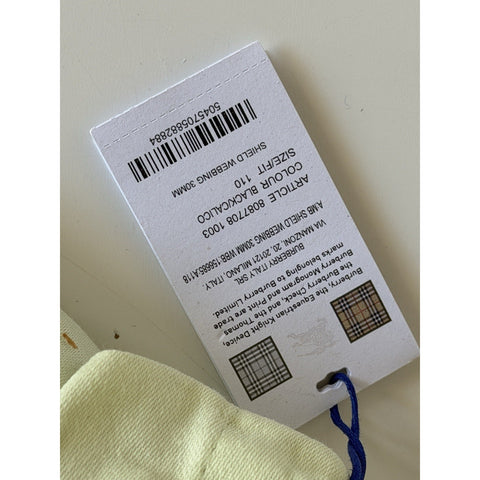 Burberry Silver Metal Buckle Shield Webbing Black Belt 110/44 8087708 NWT $490