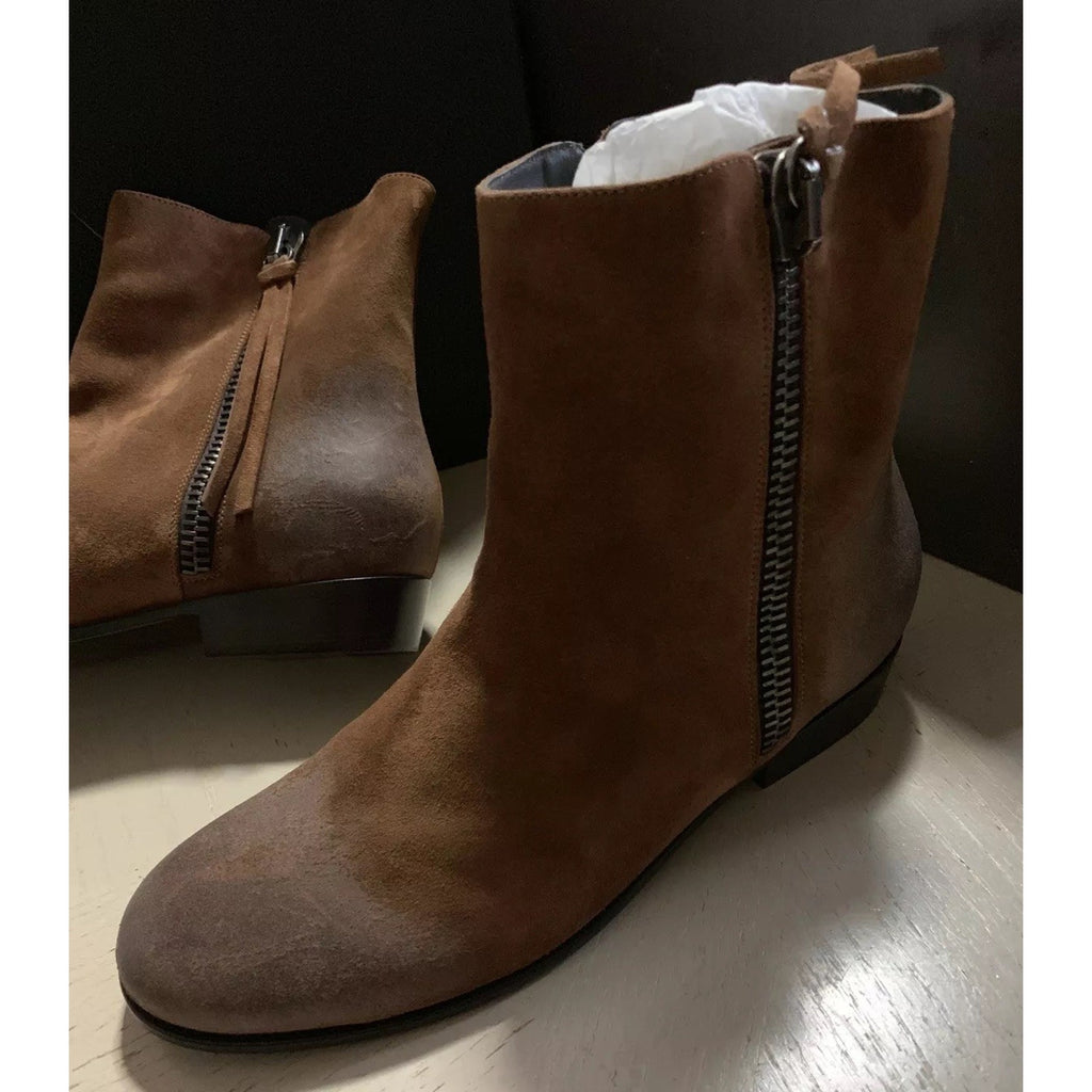 New $1190 Giuseppe Zanotti Mens Suede Boots Shoes DK Brown 8 US ( 41 Eu ) Italy