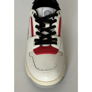 Versace Low Top Leather Sneakers White/Black/Red Men 8 US (41 Eu) IT 1022558 NIB