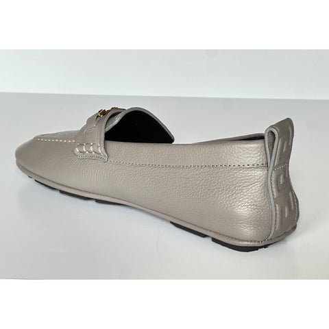 Versace Gold Medusa Men's Gray Leather Driver Shoes 8 US (41 Euro) 1017072 NIB