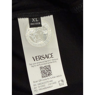 Versace Men’s Logo Compact Cotton Jersey T-Shirt Black XL 1013302 IT NWT $750