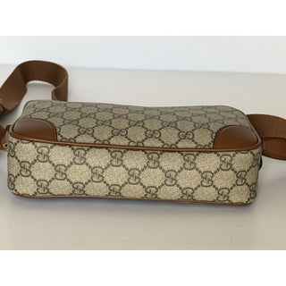 Gucci GG Emblem Small Camera Bag Beige Brown Crossbody 821216 FAED3 NWT