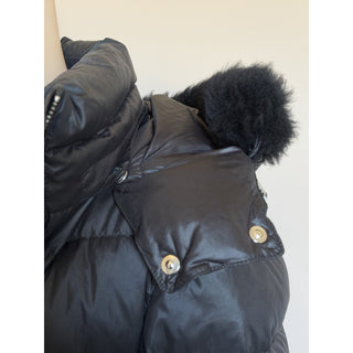 Escada Sport Women’s Black Down Puffer Jacket Fur Trim Hood 34 Eu (S) 5018537