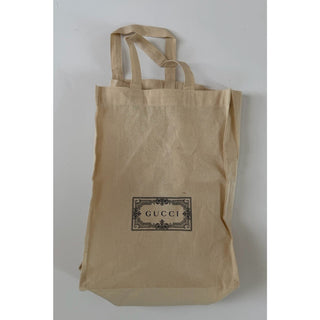 Gucci Cotton Cotton Beige Natural Reusable Shopping Tote Bag 13.5" x 10.5" India