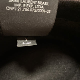 NWT $995 Saint Laurent Men Shaggy Felt Fedora Hat Black Size S Italy
