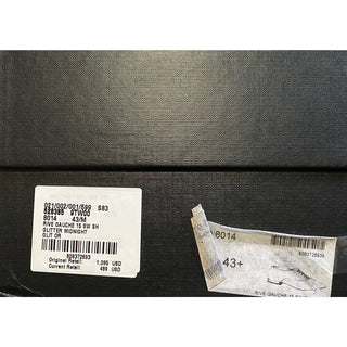NIB $1095 Saint Laurent Men Glitter Midnight Leather Shoes Black/Gold 10.5 US/