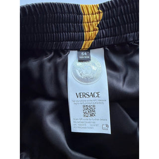 Versace Medusa Cameo Silk Shorts Black Gold Men IT 38 US 54 Eu 1002476 NWT $1295
