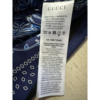 New $1300 Gucci Men’s Flower Bandana Print Shirt Blue Size 54/XXL