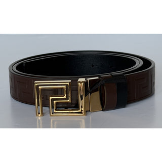 Versace Greca Calf Leather Reversible Brown/Black Belt 120 (48) 1021757 IT NWT