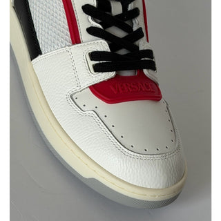 Versace Low Top Leather Sneakers White/Black/Red Men 8 US (41 Eu) IT 1022558 NIB