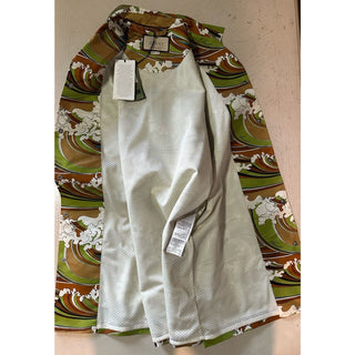 Gucci Men’s waves print fabric bowling Shirt Green/Multi 52 Eu/XL New $1600