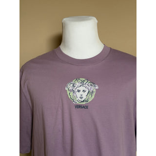 Versace Painted Medusa Embroidered T-Shirt Dusty Lavender Men 2XL 1015738 NWT